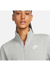 Resim Nike Sportswear Club Fleece Half Zip Kadın Gri Çeyrek Fermuar Sweatshirt Gri 