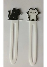 Resim Sevimli Kedi Temalı Kitap Ayracı Seti - 5'li Paket, Plastik 