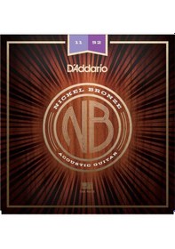 Resim D'addario Nb1152 Nickel Bronze Akustik Gitar Tel Seti - 11-52 Cus 