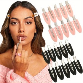 Resim 10 Parça Set Dikişsiz Saç Tokaları, Bükülmeyen Kırışmayan Vintage Bohem Stil Rodyum Aksanlı, Kadınlar ve Kızlar İçin Alaşımlı Saç Tokaları - Makyaj Uygulaması, Yüz Yıkama ve Şekillendirme İçin İdeal - Kuru Saç Tipleri İçin Uygundur 
