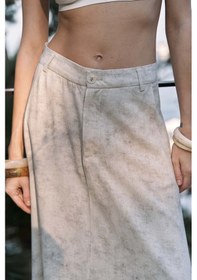 Resim Mai Collection Mai Studios Co. Garias Cepli Uzun Batik Desenli Bej Etek Bej 