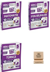 Resim Gizli 5. Sınıf Matematik Fen Bilimleri Ve Türkçe 12'li Deneme-meb Gibi Sordu 3lü Set+telefon Standı 