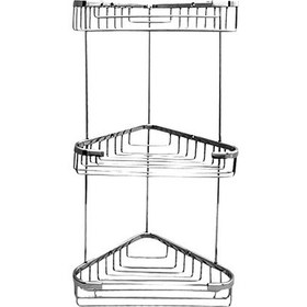 Resim Neta Banyo Üçlü Metal Köşe Banyo Rafı / Krom 