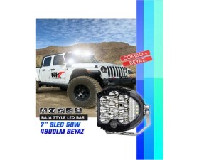 Resim Astraled Offroad Projektör Beyaz LED Lamba 7 Inç Baja Stil 1 Adet 