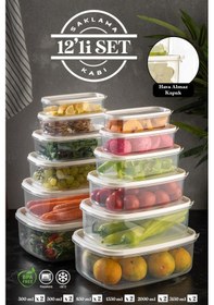 Resim Meleni Home 12'li Dikdörtgen Sweet Saklama Kabı Seti - Şeffaf 