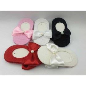 Resim ÖZKARDEŞLER BABY Bebek Fiyonk Incili Babet Çorap 