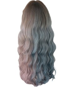 Resim Lebıhmurah Wg1383 Kadınlar İçin Derin Dalga Uzun Saç Renkli Isıya Dayanıklı Saç Patlama İle Lolita Peruk 
