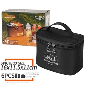 Resim Yuntech01 Küçük Boy Taşınabilir Baharat Kutusu Seti - 6 Parça Siyah Dışarıda Kamp, Barbekü Ve Mutfak İçin Konforlu Saklama Çok Renkli 