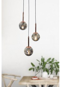 Resim Mona 3 Lü Bakır-siyah Metal Gövde Füme Camlı Tasarım Lüx Sark... Bakır 