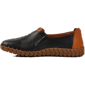 Resim Venüs 2010725 Kadın Hakiki Deri Lastikli Saraç Dikiş Comfort Günlük Ayakkabı Siyah 