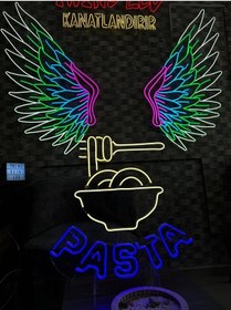 Resim Pasta Yazılı Ve Şekilli Neon Tabela Mavi 