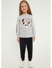 Resim Minnie Mouse Lisanslı GriMelanj Kız Çocuk Eşofman Takım Gri Melanj 