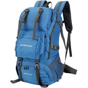 Resim Gajeena 50l Nylon Su Geçirmez Outdoor Mavi Çanta - Dağcılık, Yürüyüş, Seyahat İçin Çift Omuzlu Spor Sırt Çantası Mavi 
