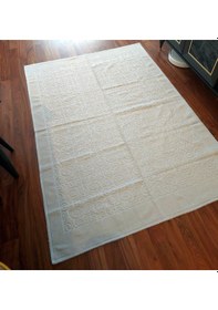 Resim Pamuklu Bukle Lüks Kilim, Yolluk 80x300 -spiral Düz Krem Krem 