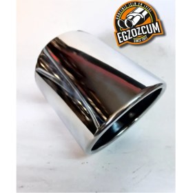 Resim 100 mm Paslanmaz Krom Içi Siyah Dolu Eğimli Tek Çıkış Sessiz 1 Adet Egzoz Ucu Eksoz - Egzozcum - 