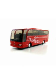 Resim WELLY 1:60 Ölçek Mercedes Benz Travego Die-cast Metal Otobüs Kırmızı 