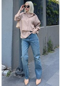 Resim Madmext Mavi Straight Fit Kadın Jean Mg2034-mavi Mavi 