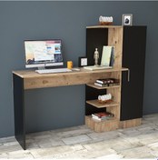 Resim Robinhome Robin Home Arthur Kitaplıklı Çalışma Masası Çam Siyah (468193295) Siyah 