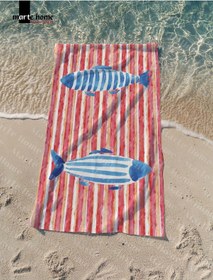 Resim Marte Home Baskılı Plaj Havlusu Kırmızı 