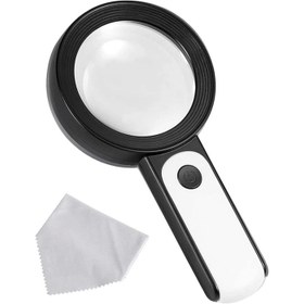 Resim -30x -12ışıklı Büyüteç Taşınabilir Çıft Katmanlı Optik Cam Okuma Büyüteç 2290-18 