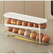 Resim Gaojunshop01 Şeffaf Çift Katmanlı Dayanıklı Plastik Buzdolabı Yumurtalık - Otomatik Açılır Kapaklı 