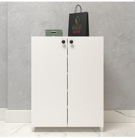 Resim Kenzlife Kapaklı Ayakkabılık Bosnevi Mat Beyaz Suntalam 080 040 30 On Çift Ayakkabı Kapasitesi Arkalıksız Beyaz 