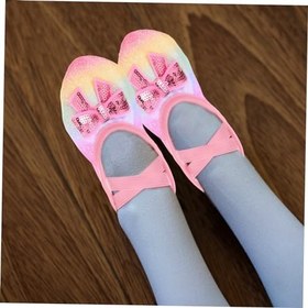 Resim SHERCHPRY 1 Çift Çocuk Dans Ayakkabıları Kız Için Bale Ayakkabıları Kız Bale Uygulama Ayakkabıları Kız Ayakkabı Kız Dans Ayakkabıları Kızlar Için Dans Ayakkabıları Inek Derisi Yürümeye 