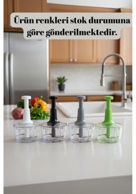 Resim Basmali El Rondosu Sebze Meyve Doğrayıcı 2,5 Lt 2 Parça Beyaz 