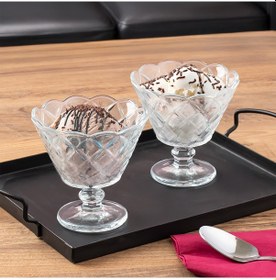 Resim Porsima 1108 6lı Ayaklı Dondurma Magnolia Kasesi Sunum Kase Seti 