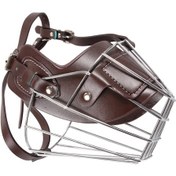 Resim Geeroyoo Köpekler İçin Çiğneme, Havlama Ve Isırma Önleyici Deri Ve Metal Ağızlık Kahverengi, M Boyut 