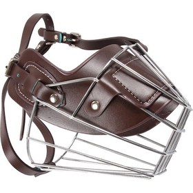 Resim Geeroyoo Köpekler İçin Çiğneme, Havlama Ve Isırma Önleyici Deri Ve Metal Ağızlık Kahverengi, M Boyut 