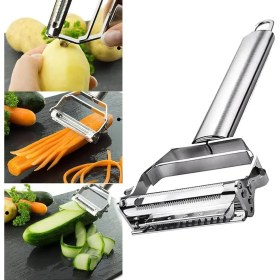 Resim Hepta Collection Sebze Soyucu, Paslanmaz Çelik 2'si 1 Arada Jülyen Sebze Soyucu Havuç Patates Kavun Aleti Sebze Meyve 