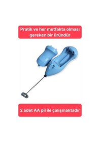 Resim Premium Kalite Pratik Pilli Mini Mikser Kahve Ve Süt Köpürtücüsü Yumurta Çırpıcı Mikser Çok Renkli 