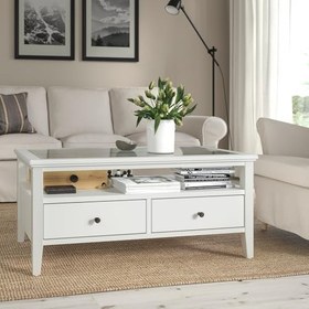 Resim Orta sehpa, beyaz, 107x55 cm 