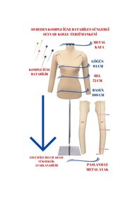 Resim Dikiş Seti Seyyar Kollu 40 Beden İğne Batan Terzi Prova Mankeni M 