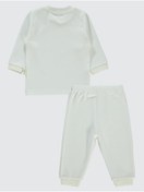 Resim Civil Baby Organic Pamuklu Omuzdan Patlı 1-9 Ay Pijama Takımı - Ekru1-3 Ay 