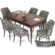 Resim Canisa Concept Aya Serisi 80 x 132 cm Açılabilir Barok Ahşap Desen Mutfak Masa Takımı 6 Sandalye 