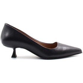 Resim Fast Step Hakiki Deri Kadın Kısa Topuklu Ayakkabı 019za22-004 Siyah 