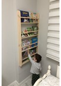 Resim Karaköse-Ahşap Montessori Kitaplık Ahşap Çocuk Odası Eğitici Kitaplık Duvar Rafı (397860062) 