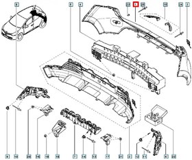 Resim Clio Arka Tampon Üst 2013-2018 De-Ga 850126718R 