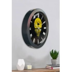 Resim Bahat Salon Ofis Duvar Saati Gri Metal Çerçeve 36 cm 