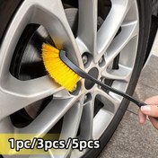 Resim 1 adet/3 adet/5 adet Araba Tekerlek Yatağı Fırçası Lastik Fırçası Detay Fırçası | Araba SUV Kamyon Tekerlek Temizleme Detay Fırçası Özel Alan | Aralıklar Fırçası Plastik Saplı Araba İç ve Dış Temizleme Aracı, Araba Temizleme Aracı 