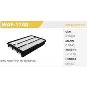 Resim WINKEL WAF-1740 WINKEL HAVA FİLTRESİ FRONTERA / TROOPER 2.2 TDI K 