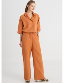 Resim Wrangler Loose Fit Rahat Kesim Normal Bel Geniş Paça Kahverengi Pantolon W241596220 Kahverengi 