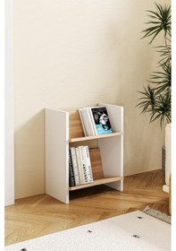 Resim Derga 2 Raflı Kitaplık Beyaz - Meşe 