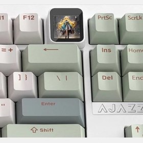 Resim Ajazz QS87 Max Alüminyum Alaşımlı TFT Ekranlı Custom Mekanik Klavye (QS87 Max - Yeşil Beyaz) 