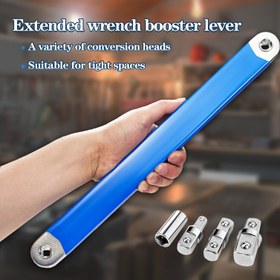 Resim 2'si 1 Arada Çok Fonksiyonlu Ayarlanabilir Mandrenli ve Çift Uçlu Uzatma Çubuğu, 15,35 İnç Uzunluk, 1/2", 1/4" ve 3/8" Kare Sürücü Adaptörler Dahil, Otomotiv Manuel Alet, Baba veya Erkek Arkadaş İçin Mükemmel Hediye 