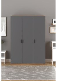 Resim Alira 135 Cm 3 Kapaklı Gardırop Antrasit 
