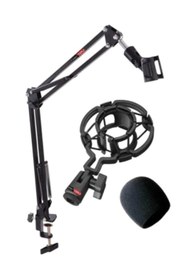 Resim markentegra Mikrofon Standı Seti - Shock Mount ve Sünger ile Birlikte 