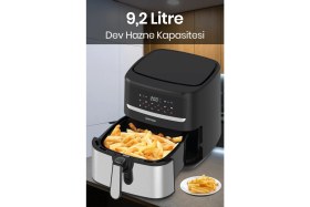 Resim Goldmaster Goodfry 1800W 9,2 Litre 3xl Dev Hazneli Dokunmatik 10 Ön Ayarlı Airfryer Yağsız Sıcak Hava Fritözü 
